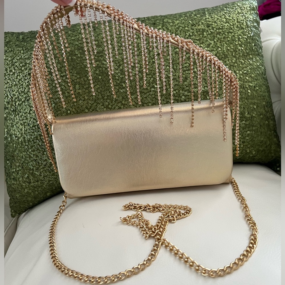 Elegant Gold Chain Clutch - New